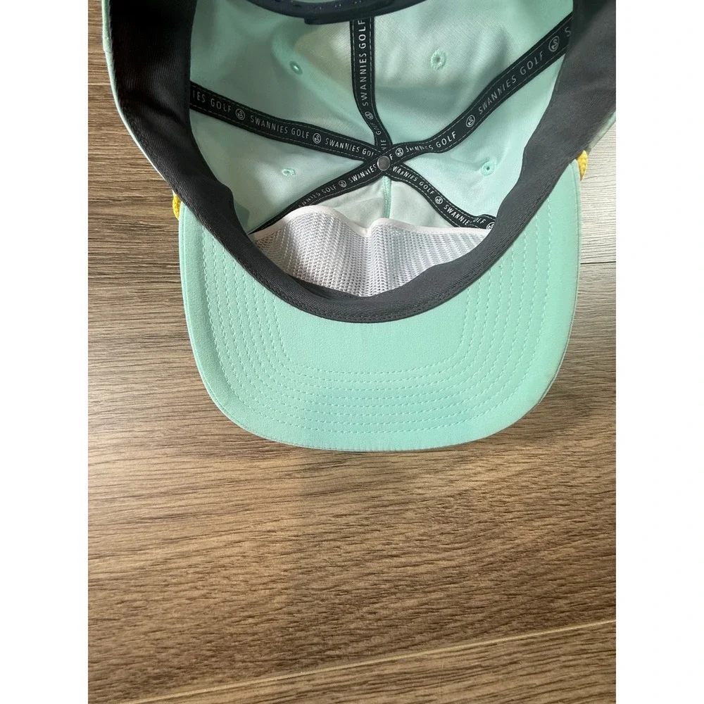 Swannies Golf How Fast Are They Rolling Snapback Hat Mint Green Rope Cap